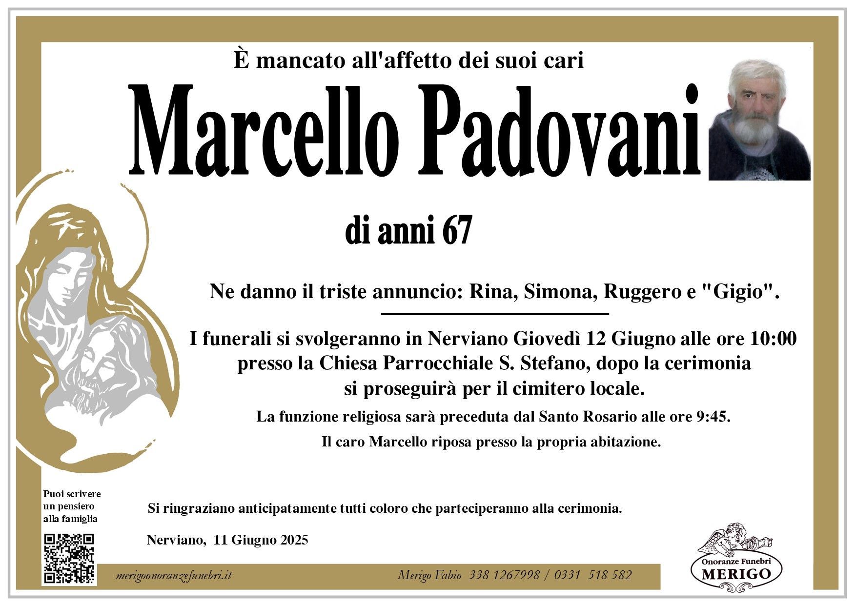 necrologio Marcello Padovani