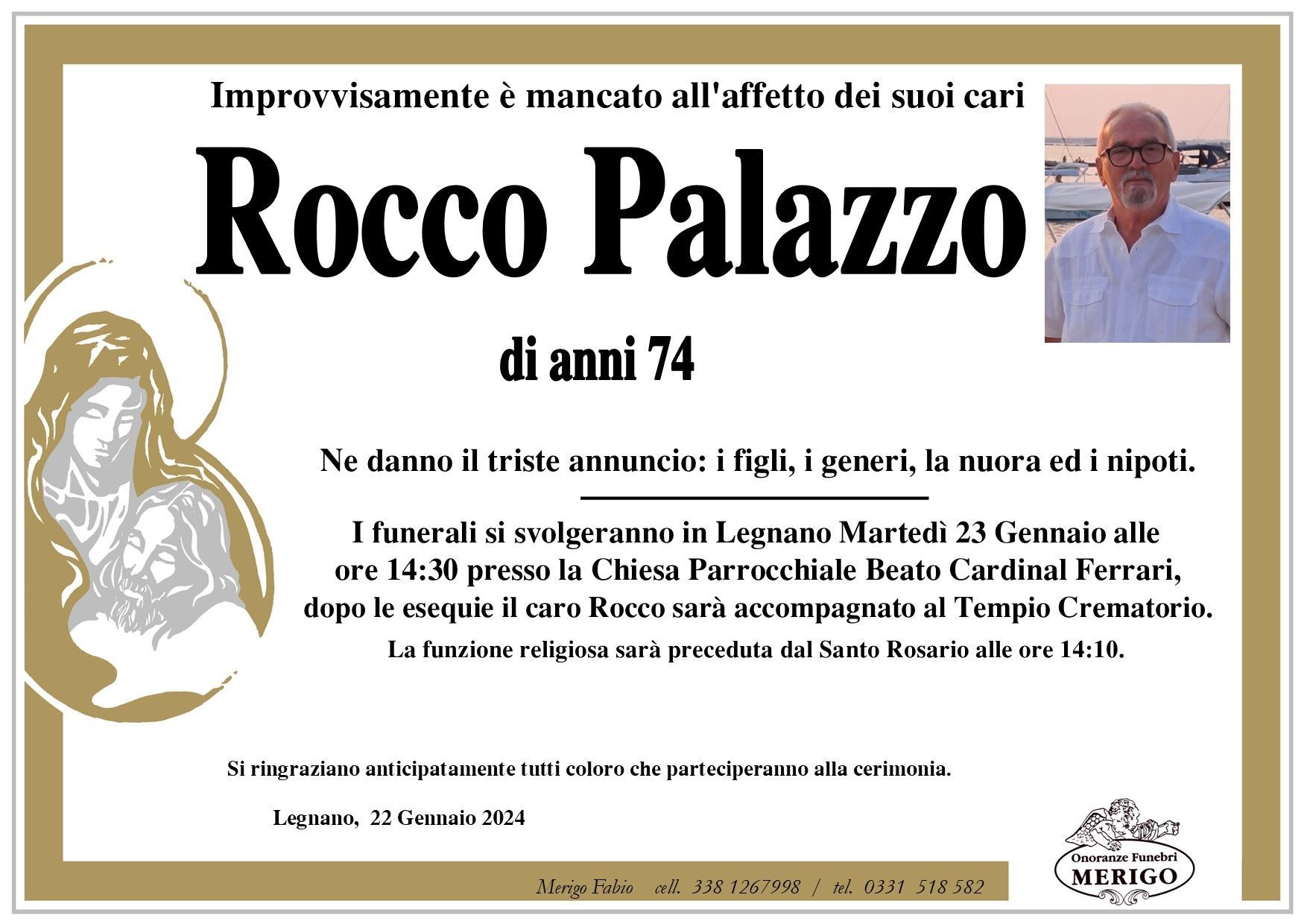 necrologio Rocco Palazzo