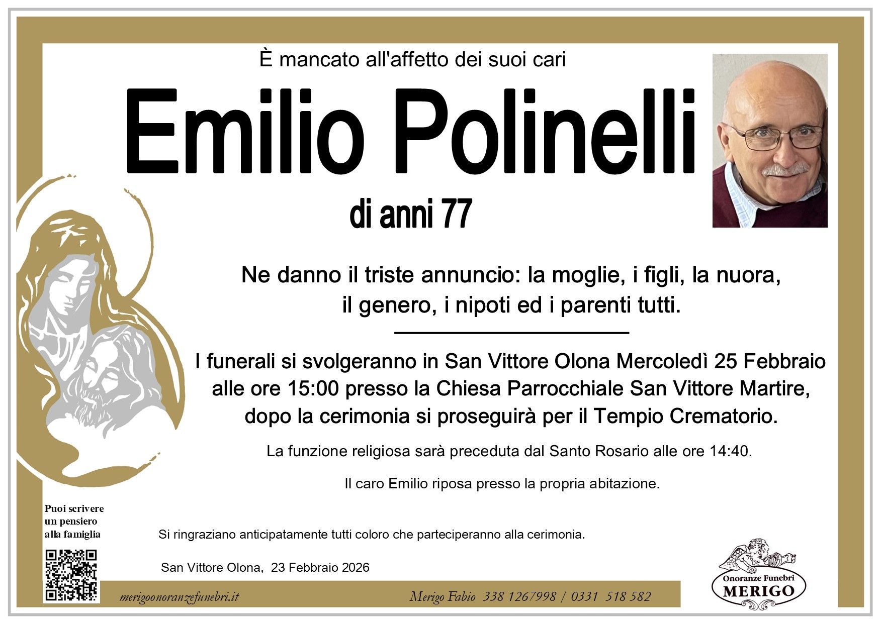 necrologio Emilio Polinelli