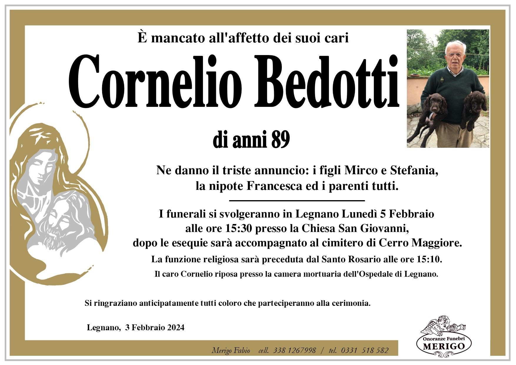 necrologio Cornelio Bedotti