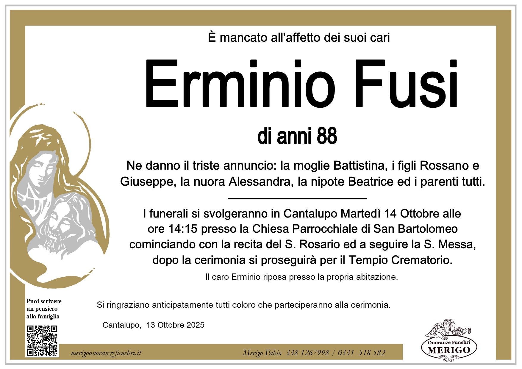 necrologio Erminio Fusi