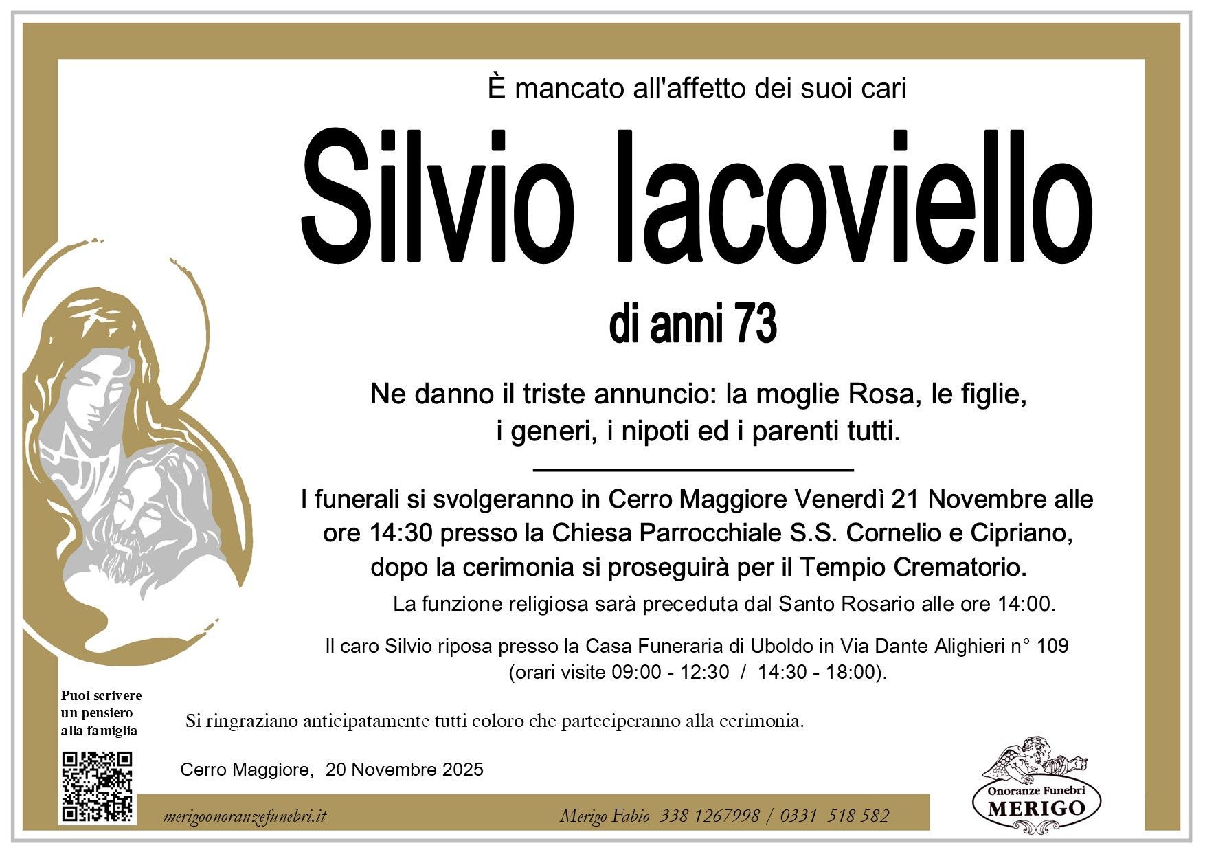 necrologio Silvio Iacoviello