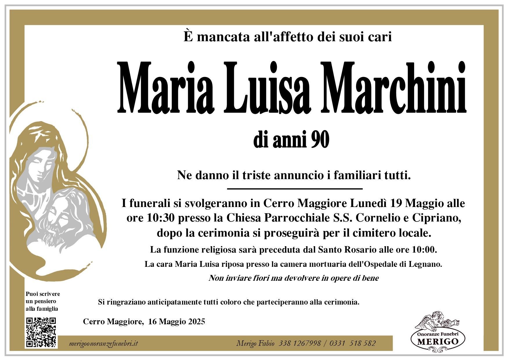 necrologio Maria Luisa Marchini