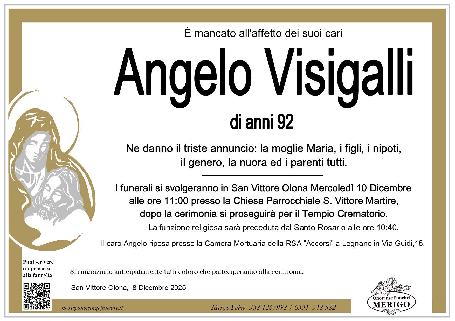 necrologio Angelo Visigalli