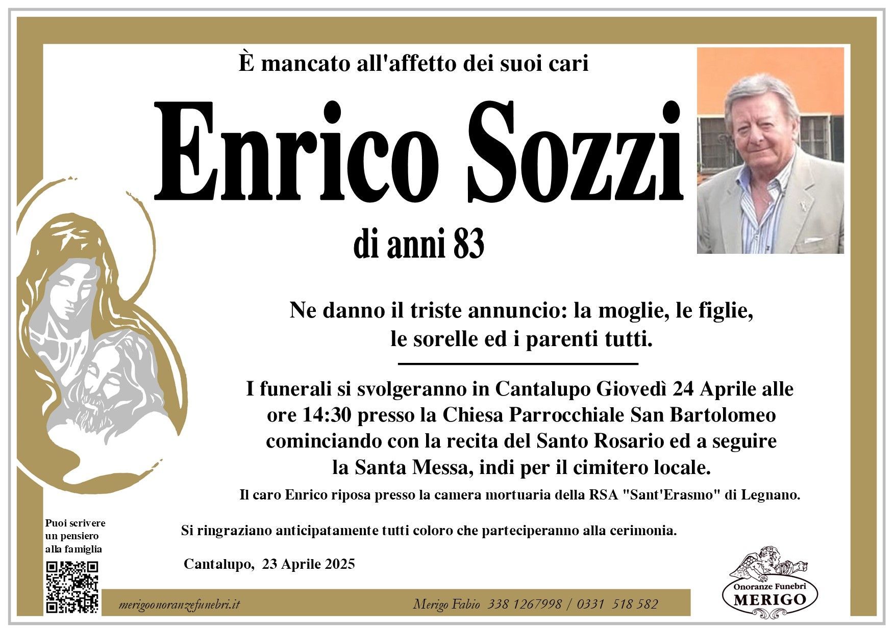 necrologio Enrico Sozzi