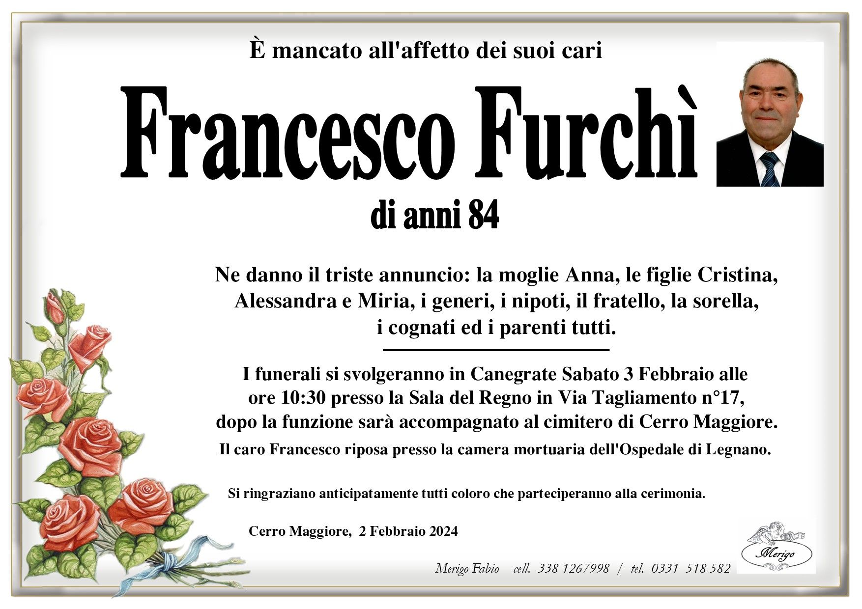 necrologio Francesco Furchì