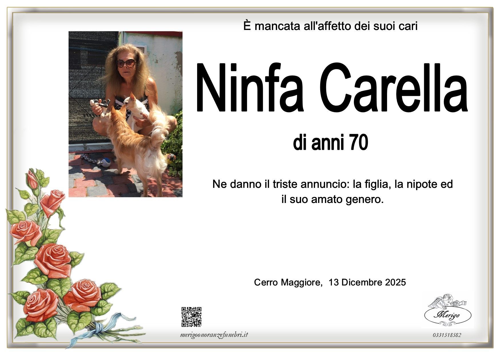 necrologio Ninfa Carella