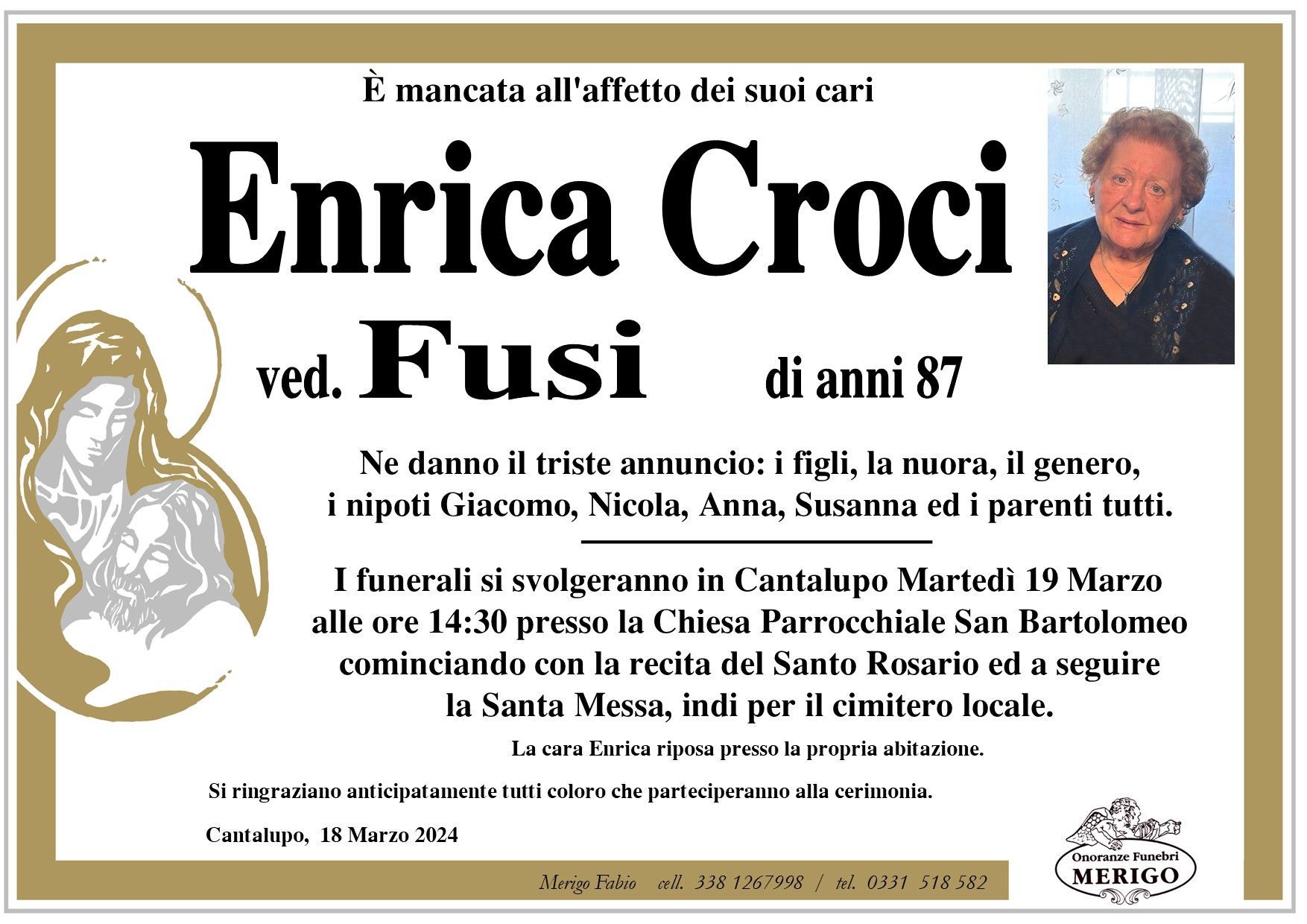 necrologio Enrica Croci