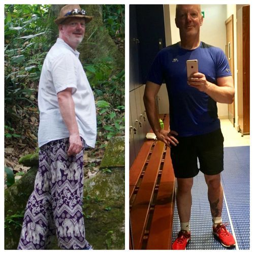 Before/after of a man