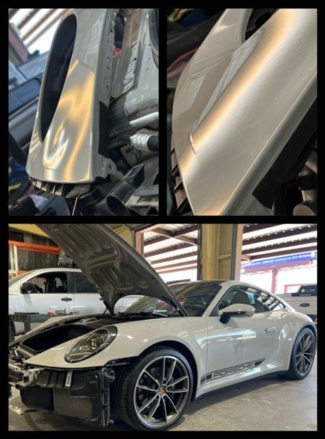 Paintless dent repair before and after.