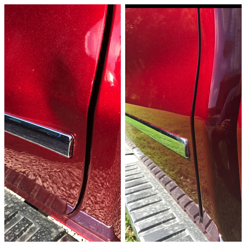 Paintless dent removal in Central Texas before and after