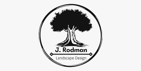 A black and white logo for j. rodman landscape design