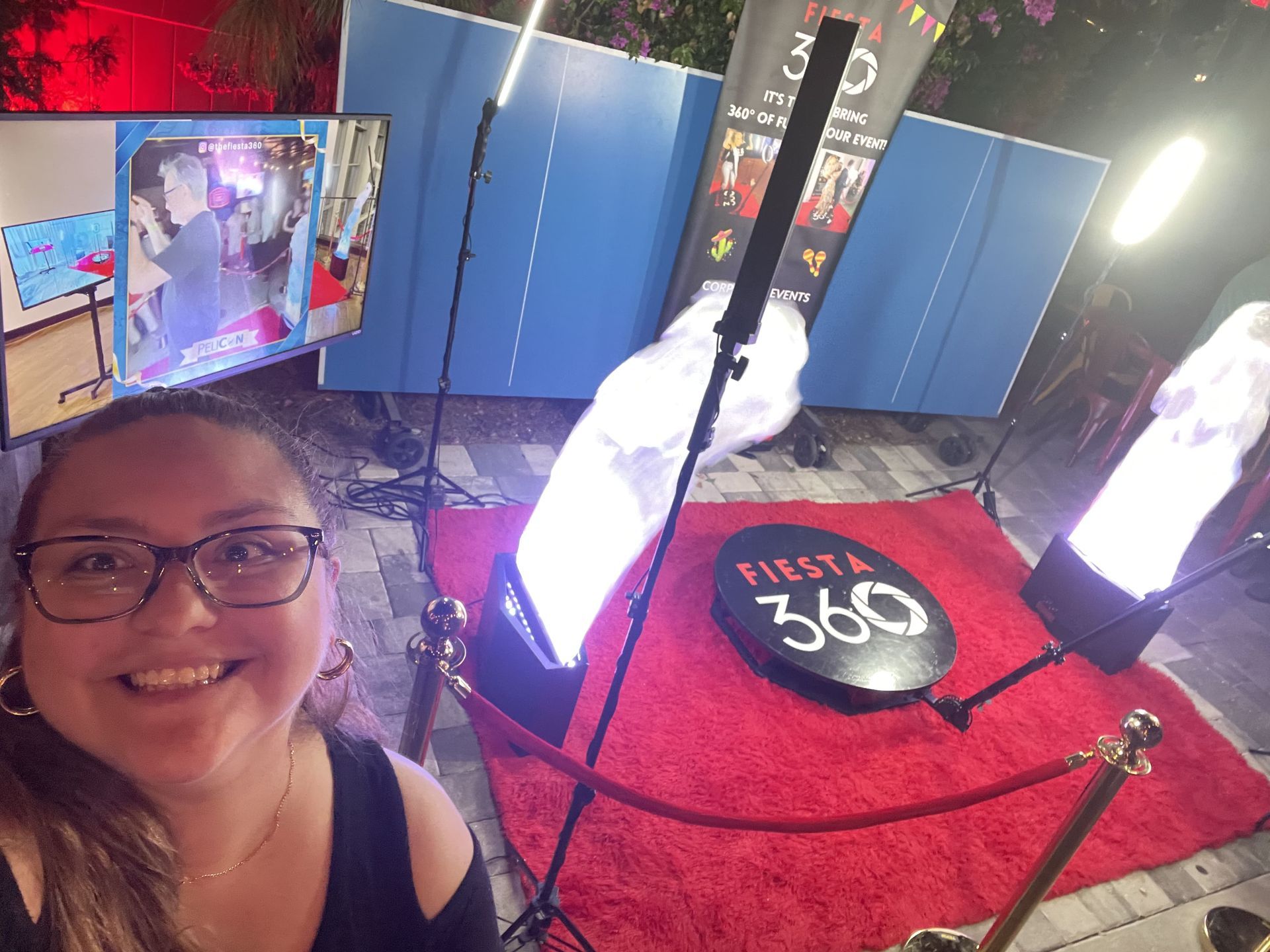 Guests enjoying Fiesta 360 red carpet photo booth experience