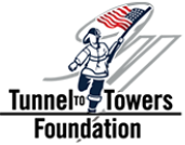 The tunnel to towers foundation logo shows a fireman running with an american flag.
