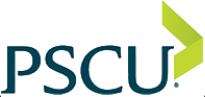 A logo for pscu with a green arrow pointing up.