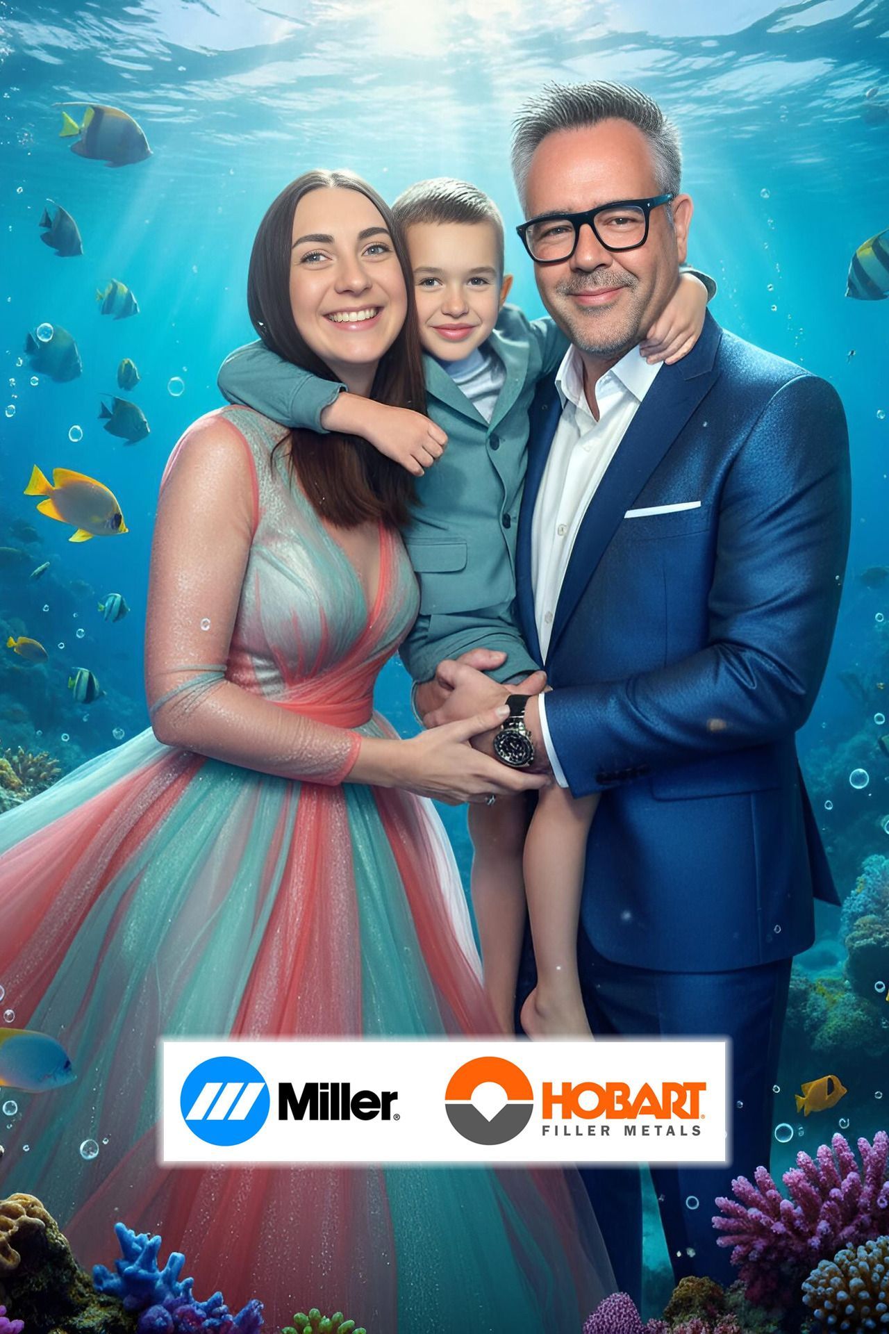 A man in a top hat is standing next to a woman on a red carpet.