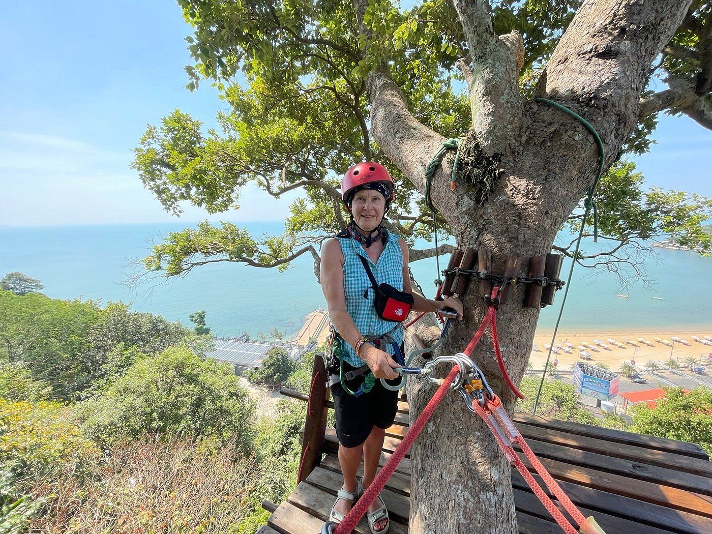 Super fun. A combination balance exercise and zip line. Great value for morning adventure. LC was a caring and competent guide.