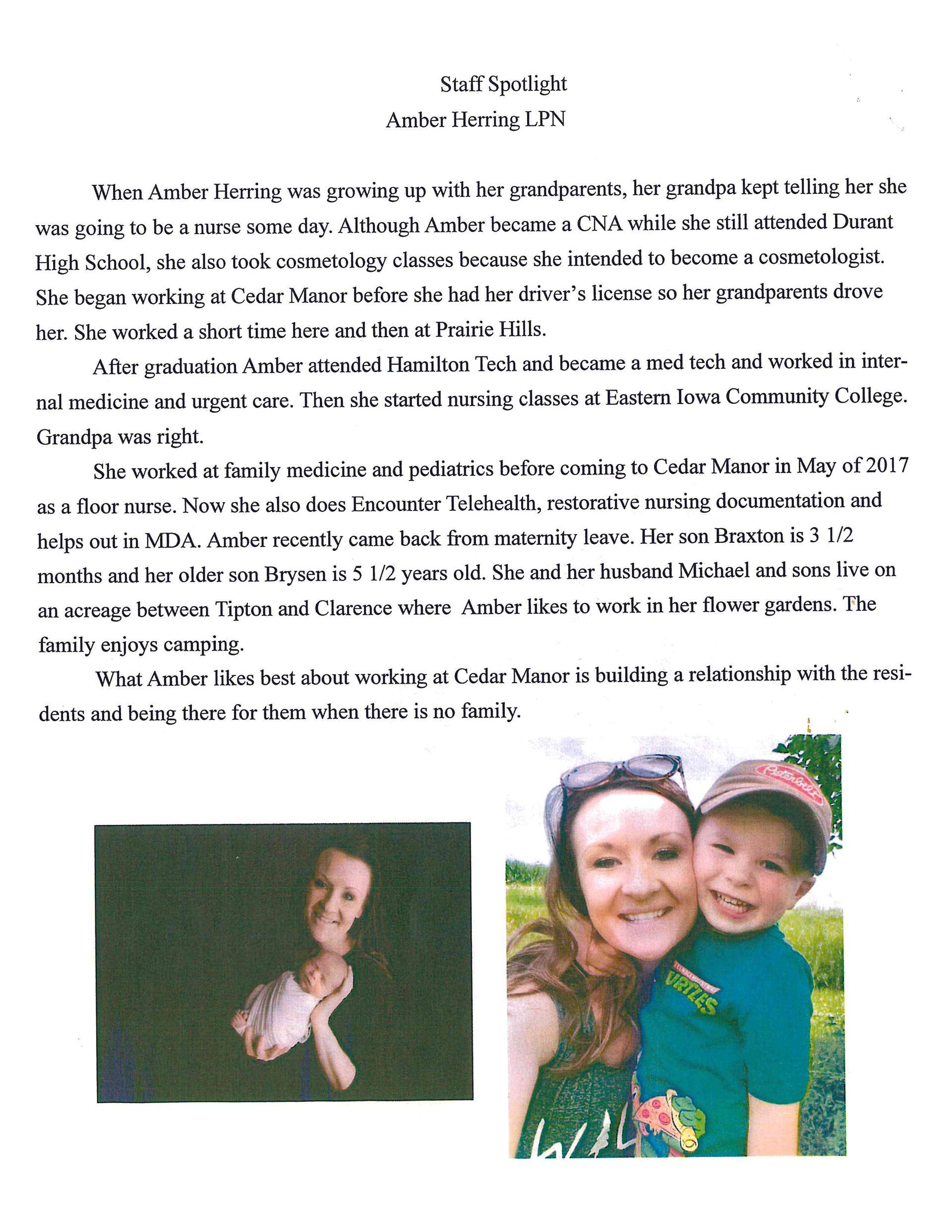 Fun & Adventures Tipton, IA Cedar Manor Nursing Home