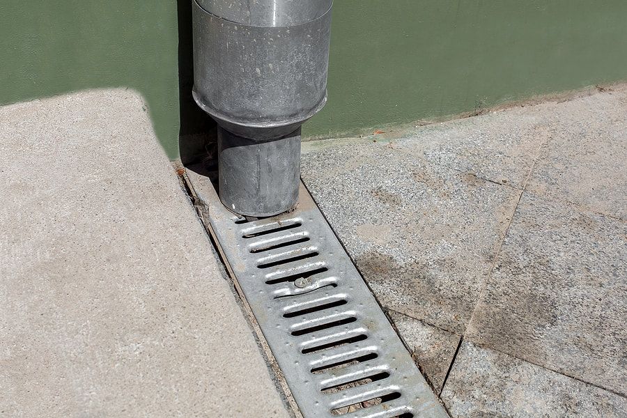 water pipe into the steel drainage