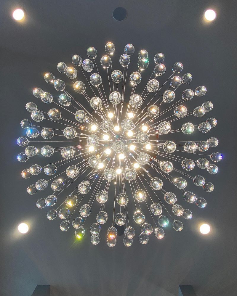 A chandelier that looks like a fireworks display