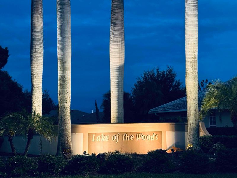 An illuminated sign reading 