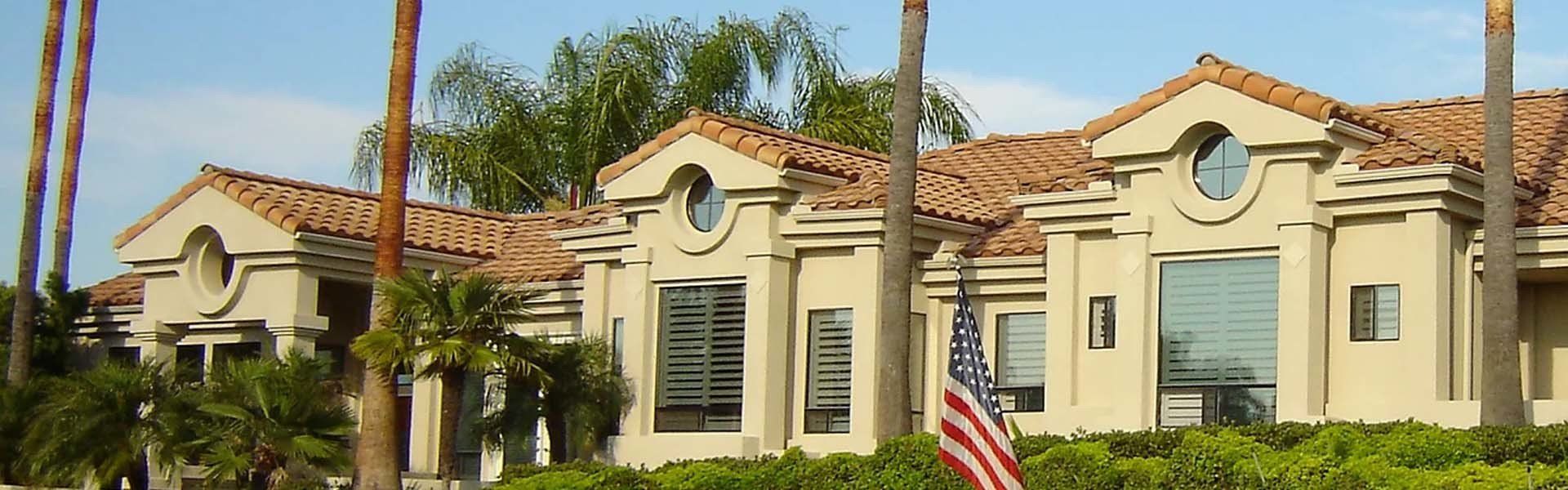 Residential home with tinted windows