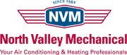 The logo for north valley mechanical your air conditioning and heating professionals