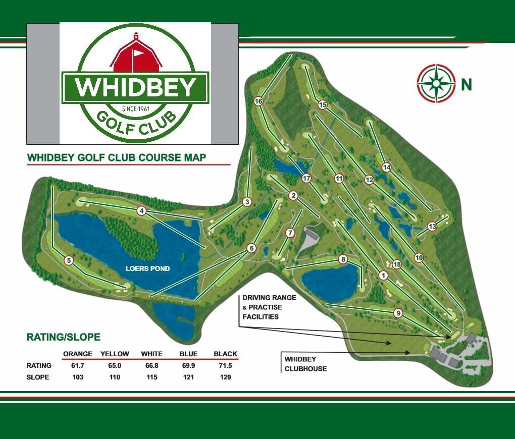 A map of the whidbey golf club course