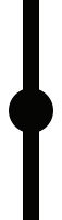 Black vertical line with a centered horizontal oval.