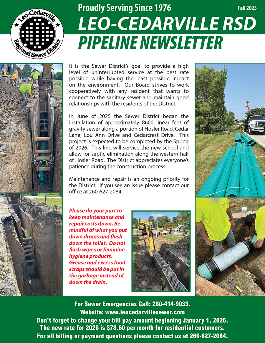 Leo-Cedarville Pipeline Newsletter Fall 2025