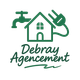 Logo vert : maison avec robinet et bonde, texte Debray Agencement.