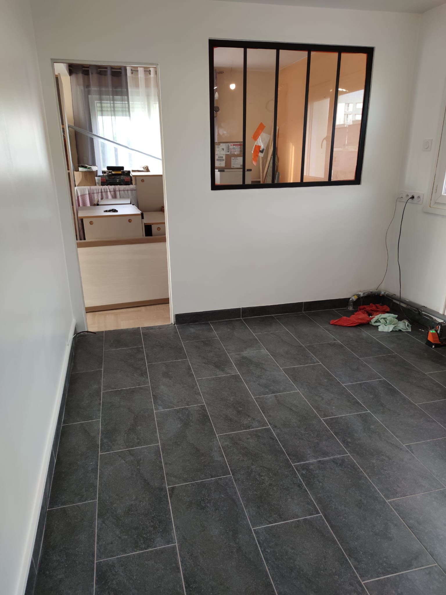 Rénovation de salon avec verrière