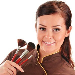 make-up artist with her tools