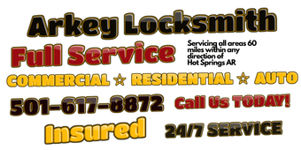 Arkey locksmith full service commercial residential auto insured 24/7 service