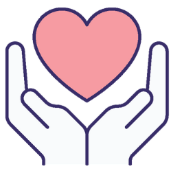 hands embracing a heart graphic