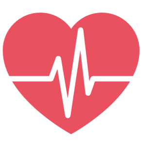 heart graphic with heart rate monitor line running through the middle