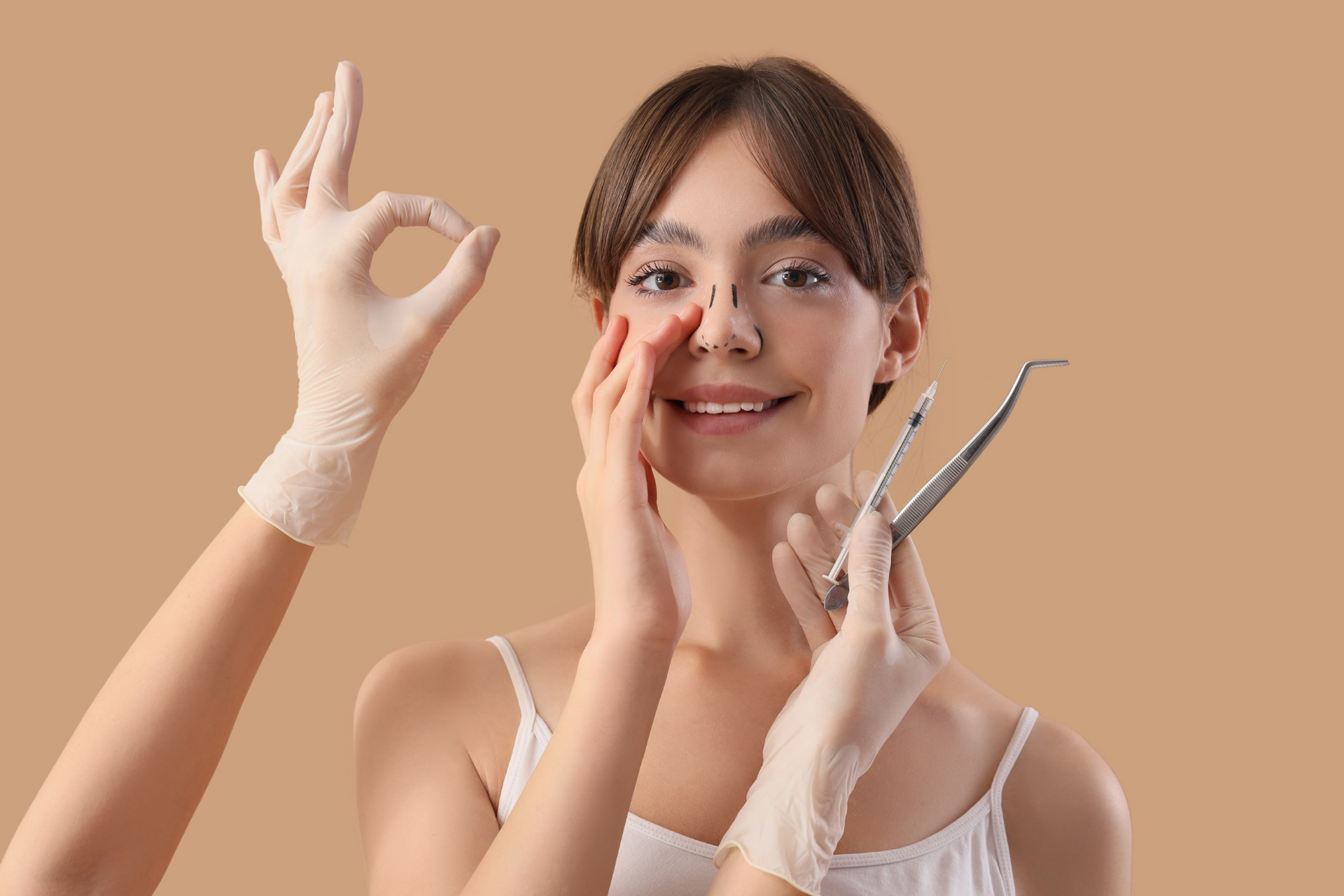 A woman chooses to get rhinoplasty surgery for both cosmetic and functional purposes.
