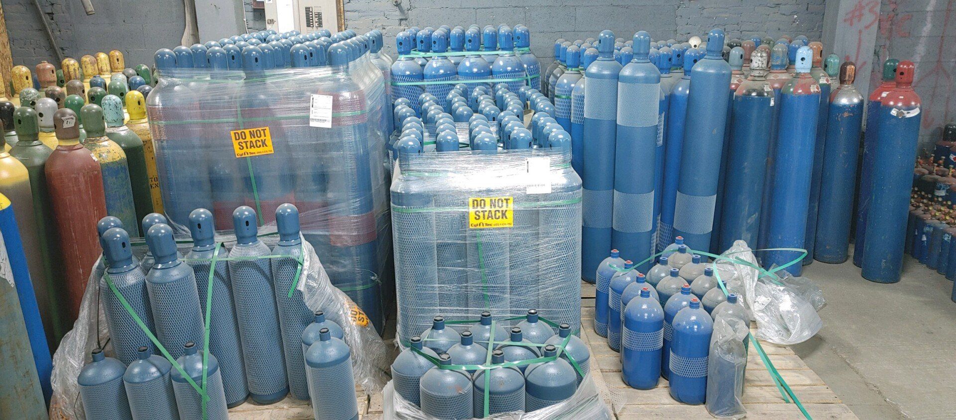 Group of Blue Gas Cylinders — New Philadelphia, OH — Gemstone Gas & Welding Supplies
