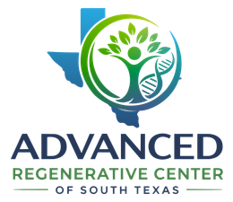 Advanced Regenerative Center of South Texas logo with Texas outline and green-blue tree-DNA symbol
