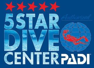 A blue sign that says 5 star dive center padi