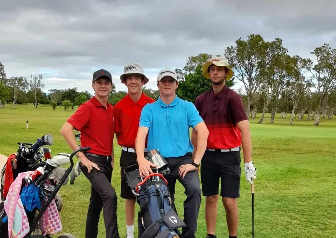 A Group Of Young Men Are Posing For A Picture On A Golf Course — Rowes Bay Golf Club In Rowes Bay, QLD