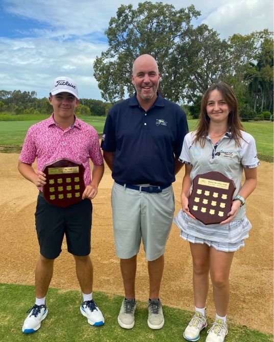 A Man And Two Women Holding Plaques On A Golf Course — Rowes Bay Golf Club In Rowes Bay, QLD