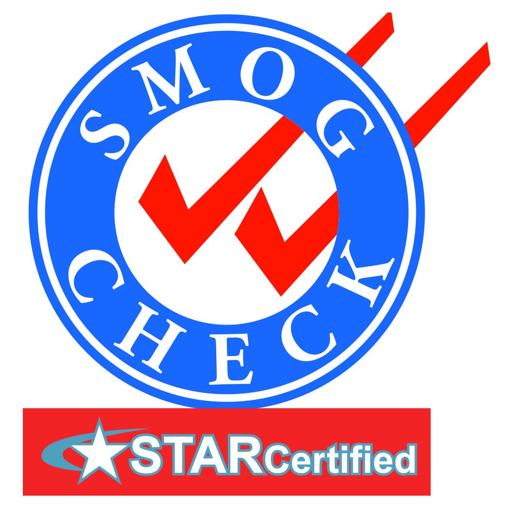 Smog check seal: blue circle with 