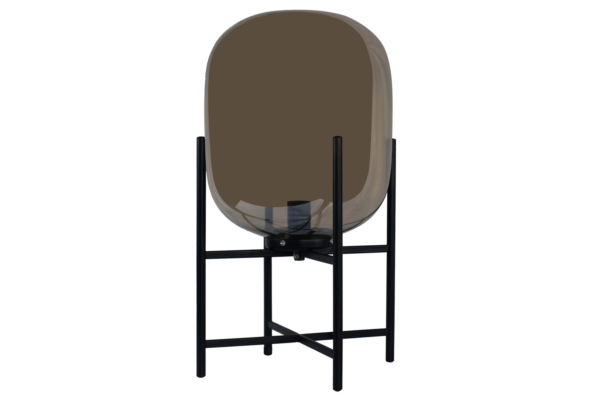 A 3d model of a lamp on a stand on a white background.
