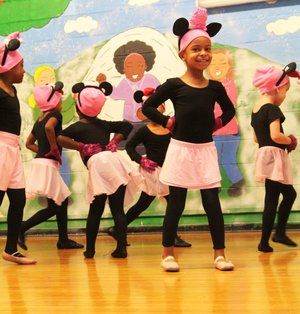 Young Girls taking ballet classes with Millennium Dance Company