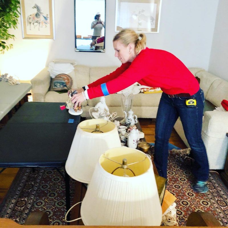 Woman Fixing Furniture — Vienna, VA — Fairfax Estate Sales TFV