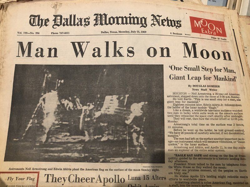 Man Walks on Moon Newspaper — Vienna, VA — Fairfax Estate Sales TFV