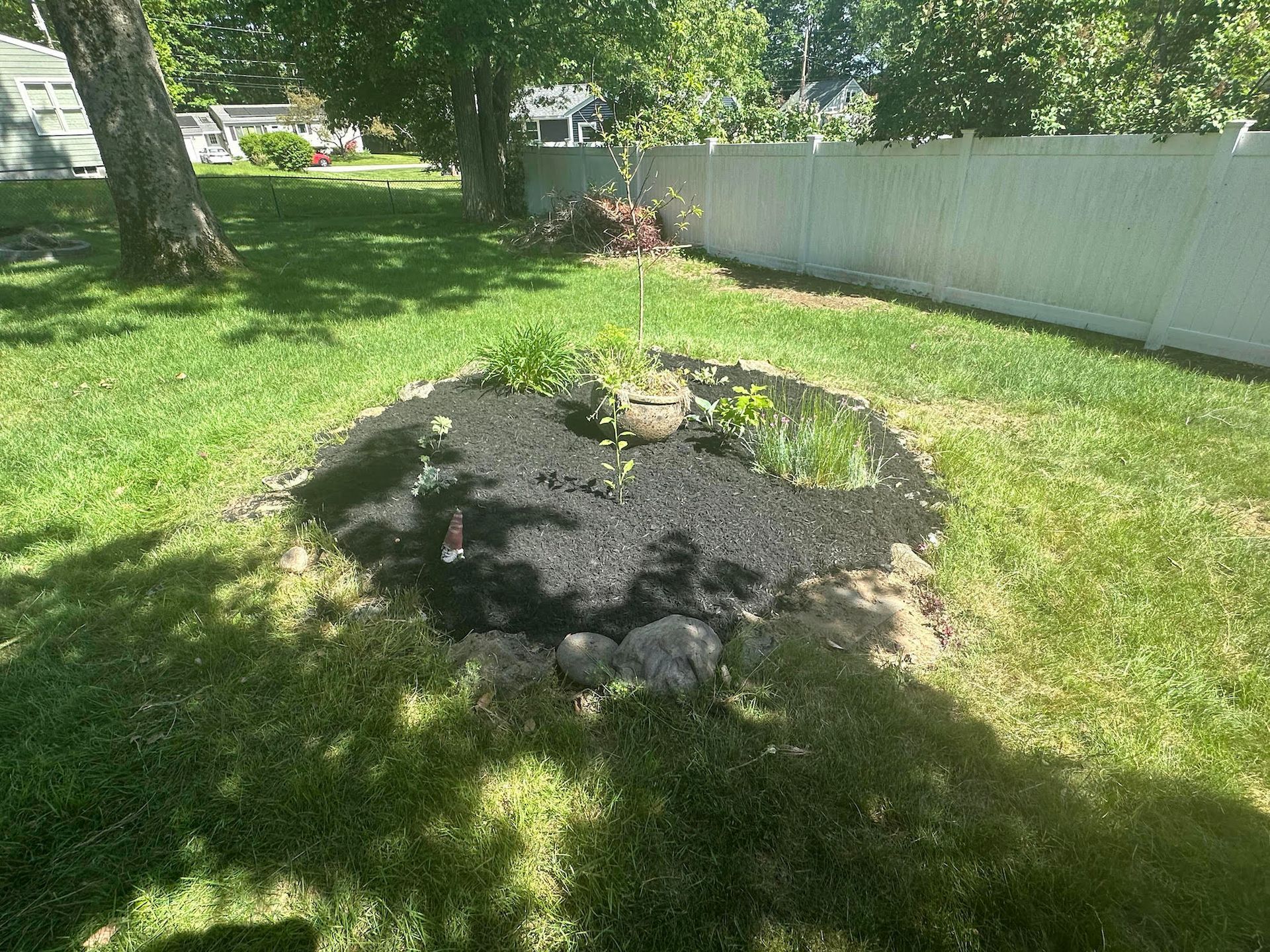 new flower bed installation