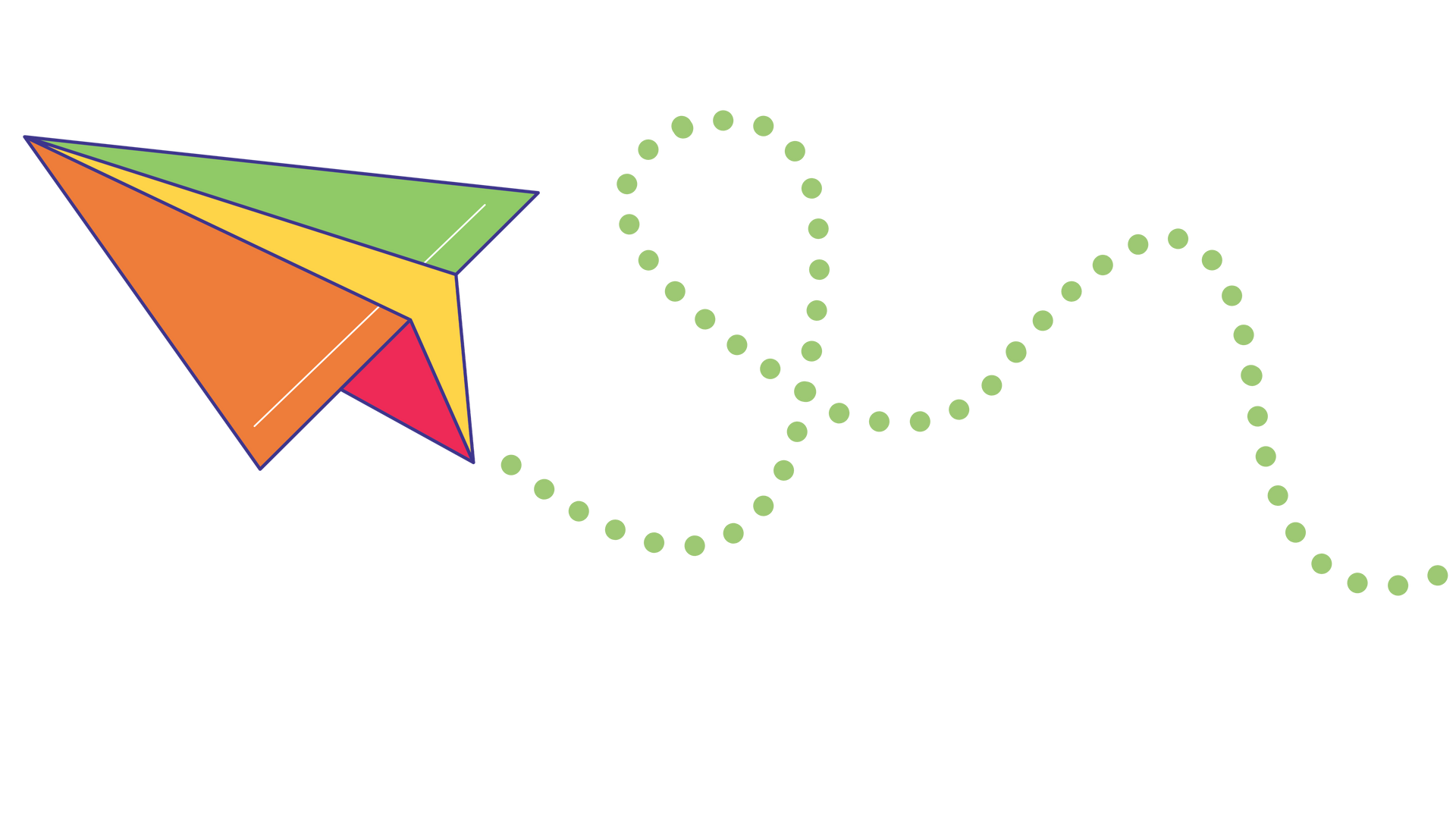 A colorful paper airplane with the words let 's collaborate below it.