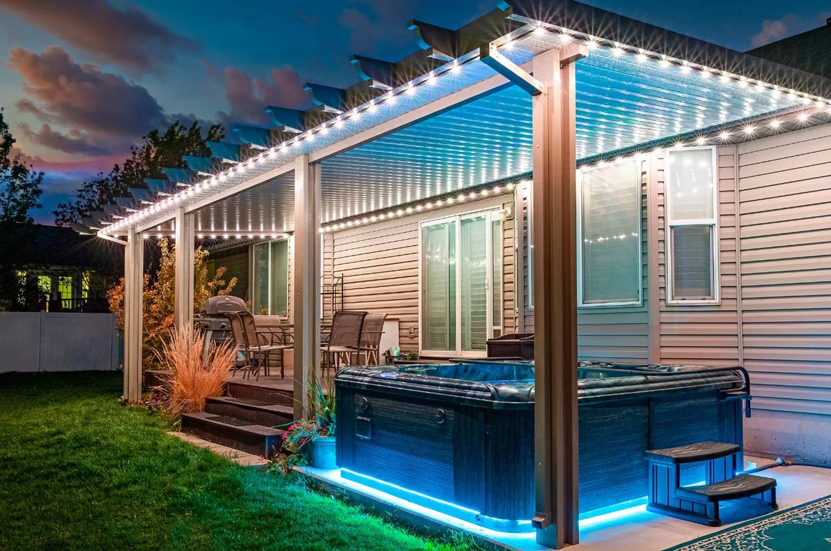 Energy-efficient permanent LED security lighting installed on a house to improve safety and curb appeal